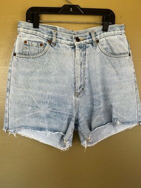 Jordache Vintage High Waist Light Wash Bleached Raw Hem Shorts